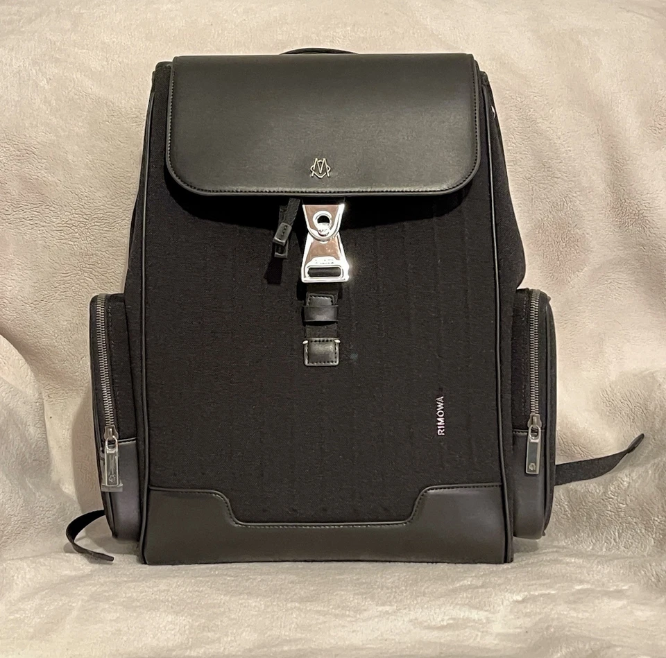 Mochila Rimowa Never Still de lona de cuero con solapa negra talla grande - Nueva con etiquetas Foto 3 de 4