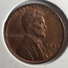 1949 Lincoln Wheat Cent Penny AU UNC Philadelphia Mint US Coin Vtg Copper 0262
