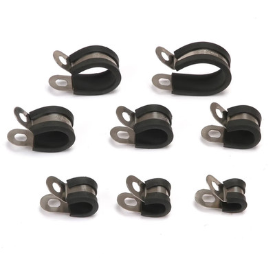 10Pcs/20Pcs Rubber Lined P Clips Cable Mounting Hose Pipe Clamp Fixing Pipes Sta