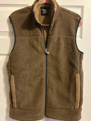 AIGLE Polartec Fleece Vest Men s Medium Brown Full Zip Outdoor Hunting 