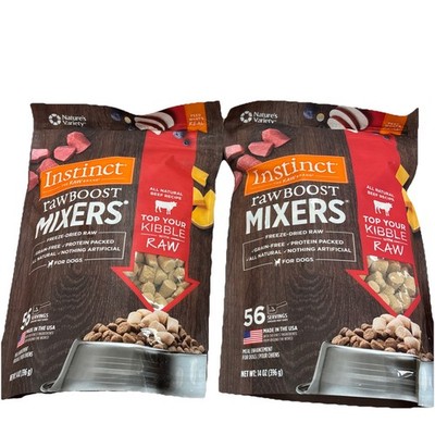 2-Pack Instinct Raw Boost Mixers Freeze Dried Raw Dog Food Topper Beef 14oz 6/27