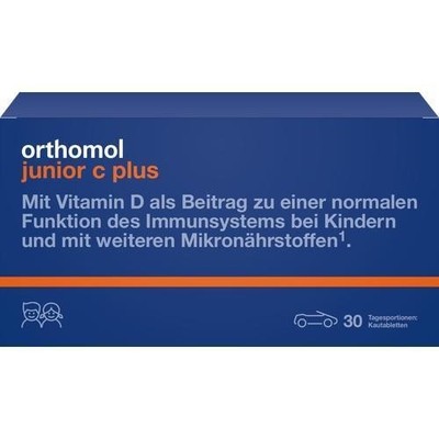 ORTHOMOL Junior C plus Kautabl.Mandarine/Orange 30 St PZN 10013630