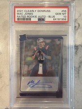 2021 Panini Clearly Donruss - Mac Jones #55 Blue /99 (RC) PSA 10 POP 8!
