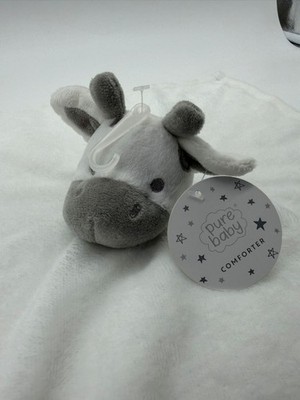 TJM Pure Baby Giraffe Bettdecke Decke Baby Schnuller Grau Weiß Neu Mit Etikett