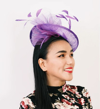 Women's Fascinator Headband Clip Hatinator Round Hat Weddings Races Royal Ascot