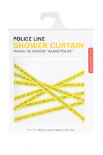 Kikkerland Police Line Shower Curtain 72x72 Yellow Do Not Cross EVA-I067
