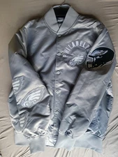 Philadelphia Eagles Satin Jacket Size Large Men's