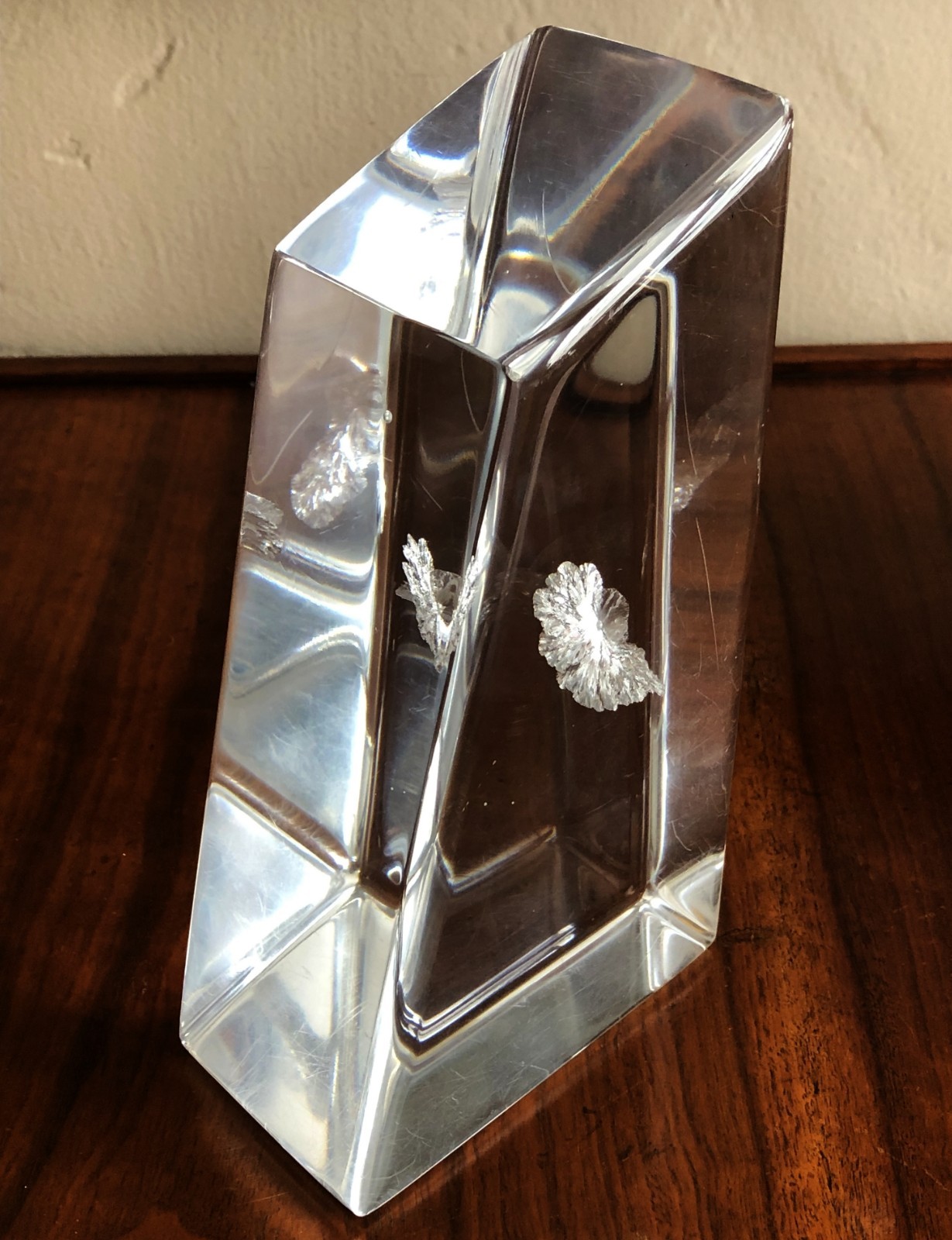 MID CENTURY MODERNIST LUCITE ACRYLIC BOOKEND SCULPTURE RITTS ASTROLITE MCM 9"