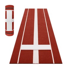 Garvee 10x3ft Baseball Pitching Mat Rubber Base Dense Turf F/ Indoor/Outdoor Red