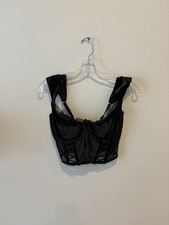 Victoria's Secret Dream Angels Black Velvet Corset Top Lingerie Festival S-DD