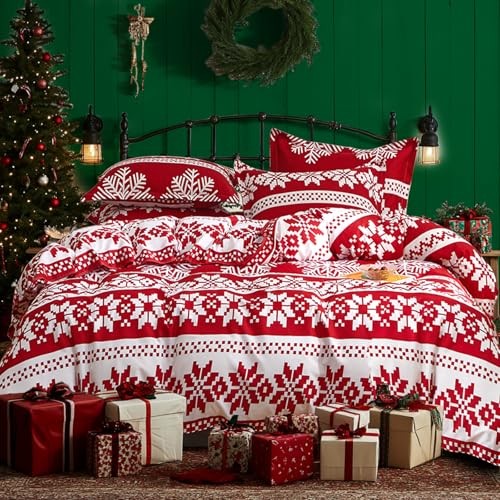  Christmas Duvet Cover Set Queen Soft Queen (no duvet cover insert) Snowflake 1