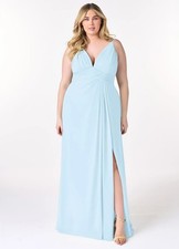 Azazie Maren Mist Chiffon Sleeveless Bridesmaid Dress Plus Size A16