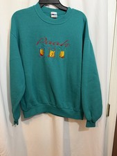 Vintage Disney Winnie The Pooh Embroidered Teal Green Crew Neck Sweatshirt L