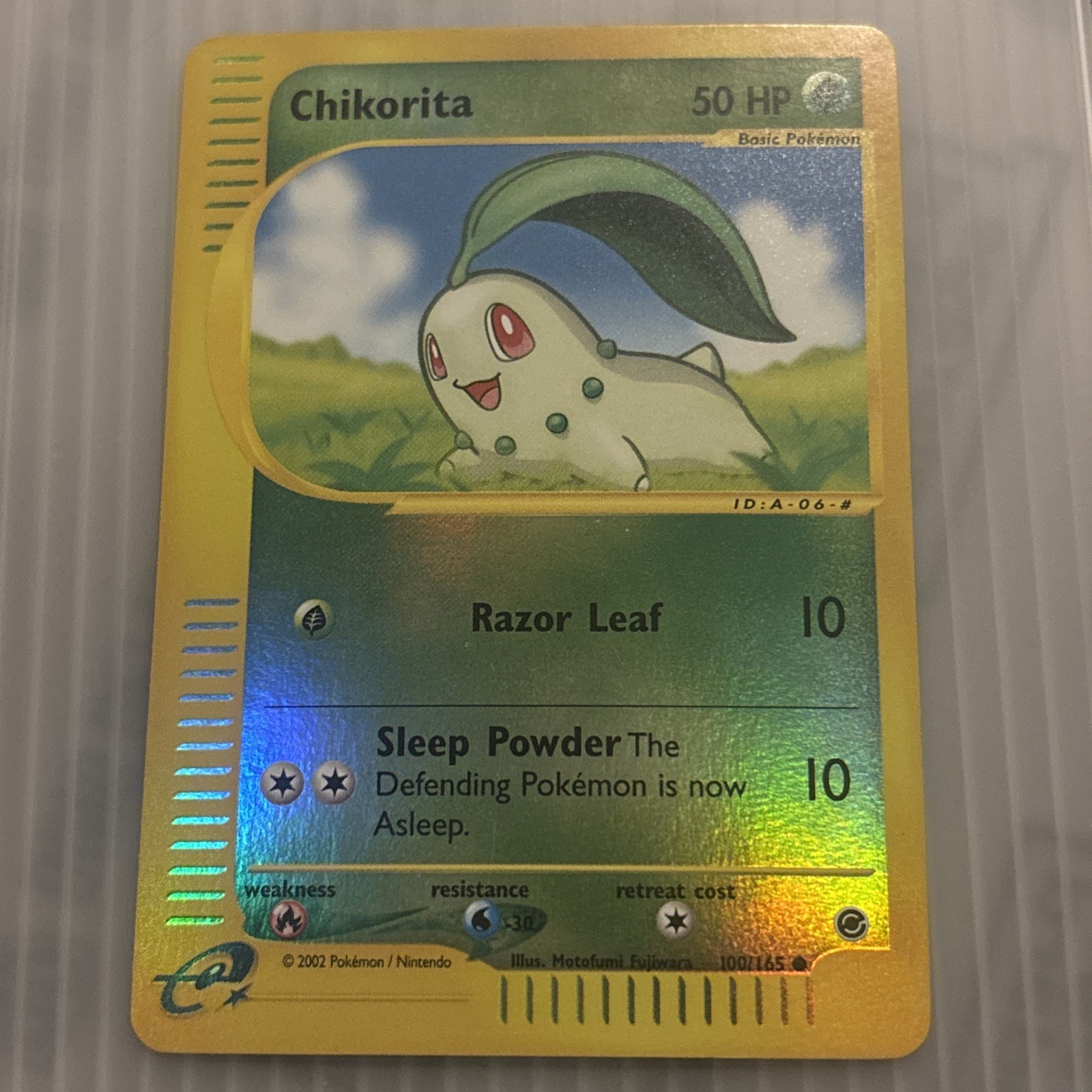 Chikorita 100/165 Expedition Base Set Reverse Holo Pokémon Card Nm Condition🔥