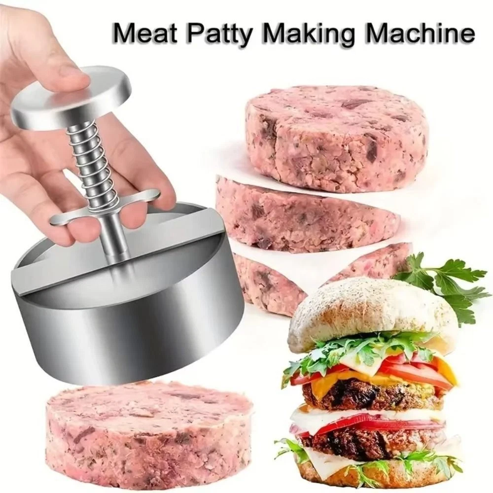 Molde de prensa de hamburguesas ajustado de acero inoxidable antiadherente herramienta para hacer hamburguesas