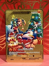 Christmas pokemonV 2512HP Gold Metal Pokémon Inspired Card-Collectible Gift