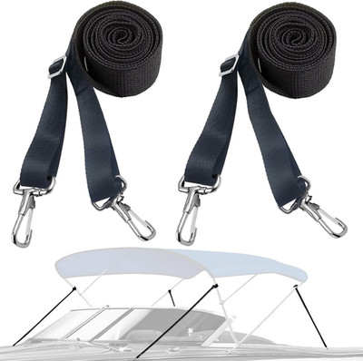 2 Pack Adjustable Bimini Boat Top Straps W/Double End Snap Hook, Heavy Duty Boat