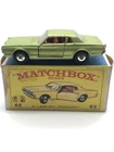 LESNEY MATCHBOX #62 MERCURY COUGAR LIME GREEN IN BOX 1969 BLACK WHEELS