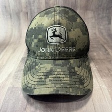 John Deere Digi Digital Camo Farm Hat Trucker Mesh Back Snap Back Cap EUC