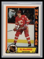 1989-90 Topps Hockey #4 Al MacInnis NHL ALL STAR Stickers Calgary Flames
