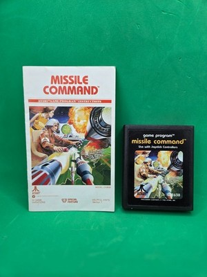Missile Command (Atari 2600, 1981) with Instructions Manual Game Program