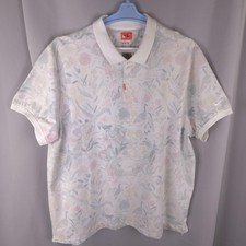 Nike Polo Shirt Mens 3XL White Nature Print Dri Fit Golf Performance Reverse