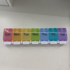 Weekly Pill Organizer Arthritis Friendly, BPA Free Travel 7 Day Pill Box
