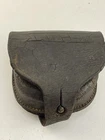 Civil War Leather Cartridge Box Ammo Pouch w Belt Loops Faint Maker Mark Relic