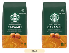(2 PACK)Starbucks Arabica Beans Caramel, Naturally Flavored, Ground Coffee, 11oz 9.82 per pound