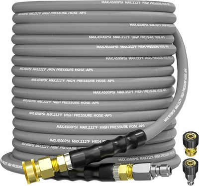 #ad 50FT 3 8quot; Pressure Washer Hose 4500PSI Wire Braided Kink Resistant Power Hose $79.96