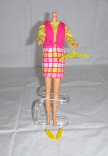 Vtg 1969 Mattel Francie Outfit Vested Interest #1224 Near Complete Dress Vest