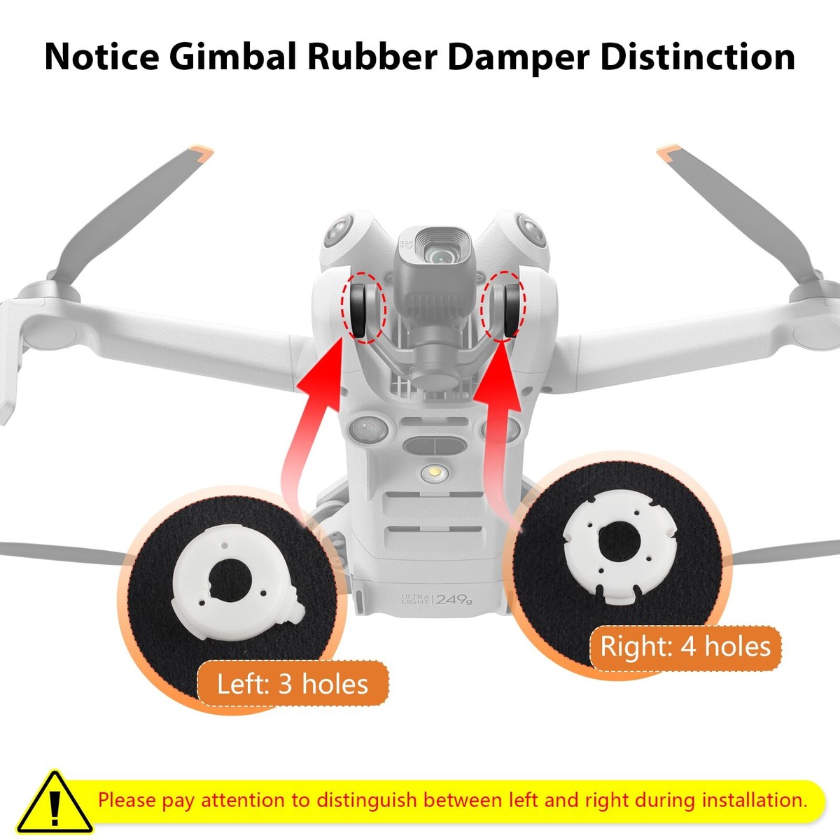 OEM Gimbal Camera Rubber Damping Kit For DJI Mini 4 Pro – Shock-Absorbing Replacement