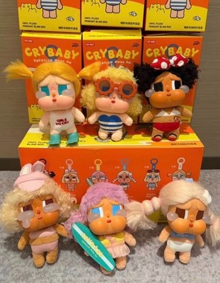 Authentic Pop Mart Crybaby Vacation Mode On Vinyl Plush Pendant Blind Box Toy