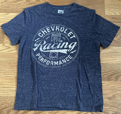 Chevrolet Racing Performance GM T-Shirt Heathered Blue Crew Neck Mens ...