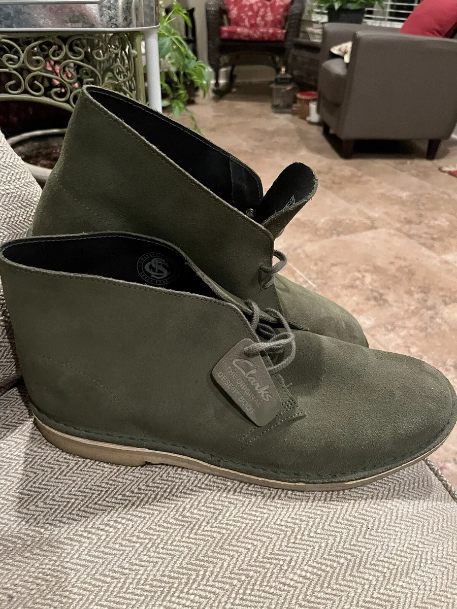 forma Sillón salchicha Clarks Originals Desert Boots Charles F Stead Leeds England Green Suede Men  13 | eBay