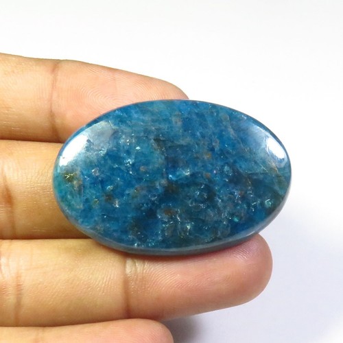 Natural Apatite Gemstone Oval Shape 39x25mm Blue apatite Cabochon 61cts AT-02 - Picture 11 of 13
