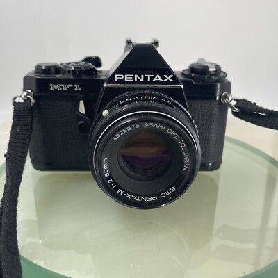 Pentax MV 1 35mm SLR Camera, with 50mm f/2 Prime Lens, Strap