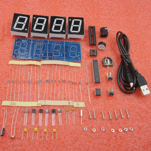 Rot Digital LED Elektronischer Mikrocontroller Uhr Bildschirm Anzeige Zeit Zum Selbermachen A3GS - Bild 3 von 7