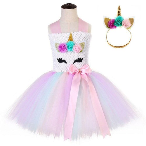 Princess Baby Unicorn Dressing Up Outfit For Girls Tutu Skirt Party Kids Clothes - Picture 6 of 6