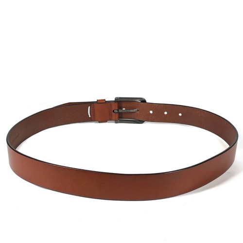 Cintura uomo Johnston & Murphy taglia 34 abito pelle marrone cognac casual larghezza 1-5/16" - Foto 3 di 8
