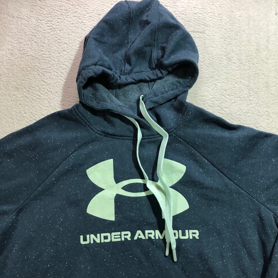 Under Armour Hoodie Womens Medium Blue Rival Fleece Logo Sweatshirt 1356318 - Image 3 of 4