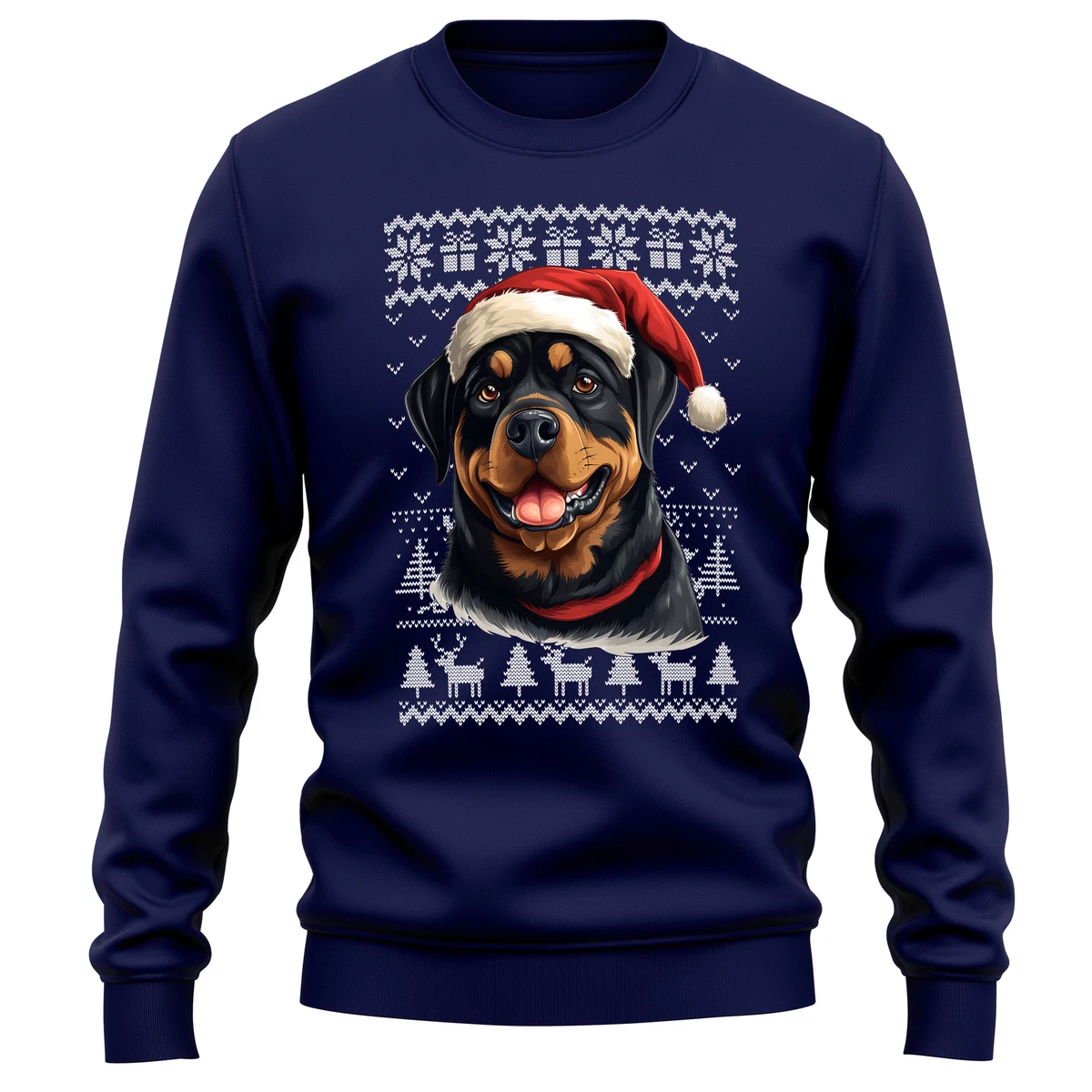 Christmas Rottweiler Sweater Sweatshirt Dog Owner Men and Women Jumper Santa