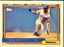 Rare Vintage Mint Condition Ken Griffey jr topps 1992 #50 Baseball Card
