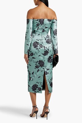 green emerald velvet dress Mara Dress In Green Roses On Marble Print Taffeta Faille