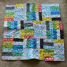 Homemade Dr. Seuss-themed baby quilt, 36.5"x36.5"