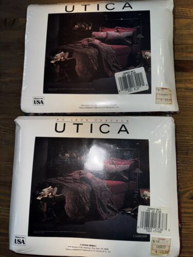 New Vtg UTICA "Cashemir" Twin Fitted Sheet J.P Stevens Southwest Aztec Full Flat