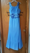 Cornflower Blue Sleeveless Chiffon Long Maxi Dress, lined - size 16
