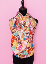 NEW HERMES 90 36" LE TOUR DU MONDE EN 63 CASE w/ DICE BEIGE SILK TWILL SCARF t98