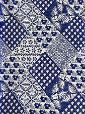 HITARGET Veritable Wax Block Print Fabric Cotton Blue White African Print 90208