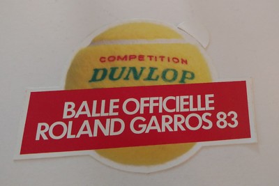 STICKER DUNLOP BALLE OFFICIELLE ROLAND GARROS 83